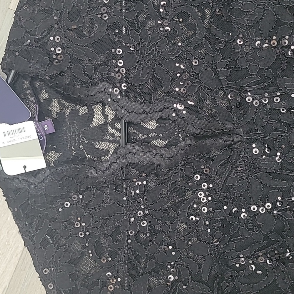 NWT Damaia Atelier Elegant Black Lace Sequence Dress Size 36 - Picture 5 of 5